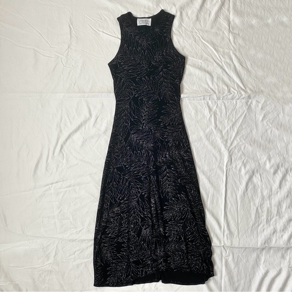 Vintage 90s Black Slinky Shimmer Dress - Picture 5 of 6